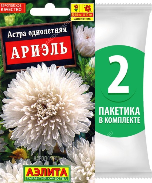 Семена Астра хризантемовидная Ариэль, 2 пакетика по 0,2г